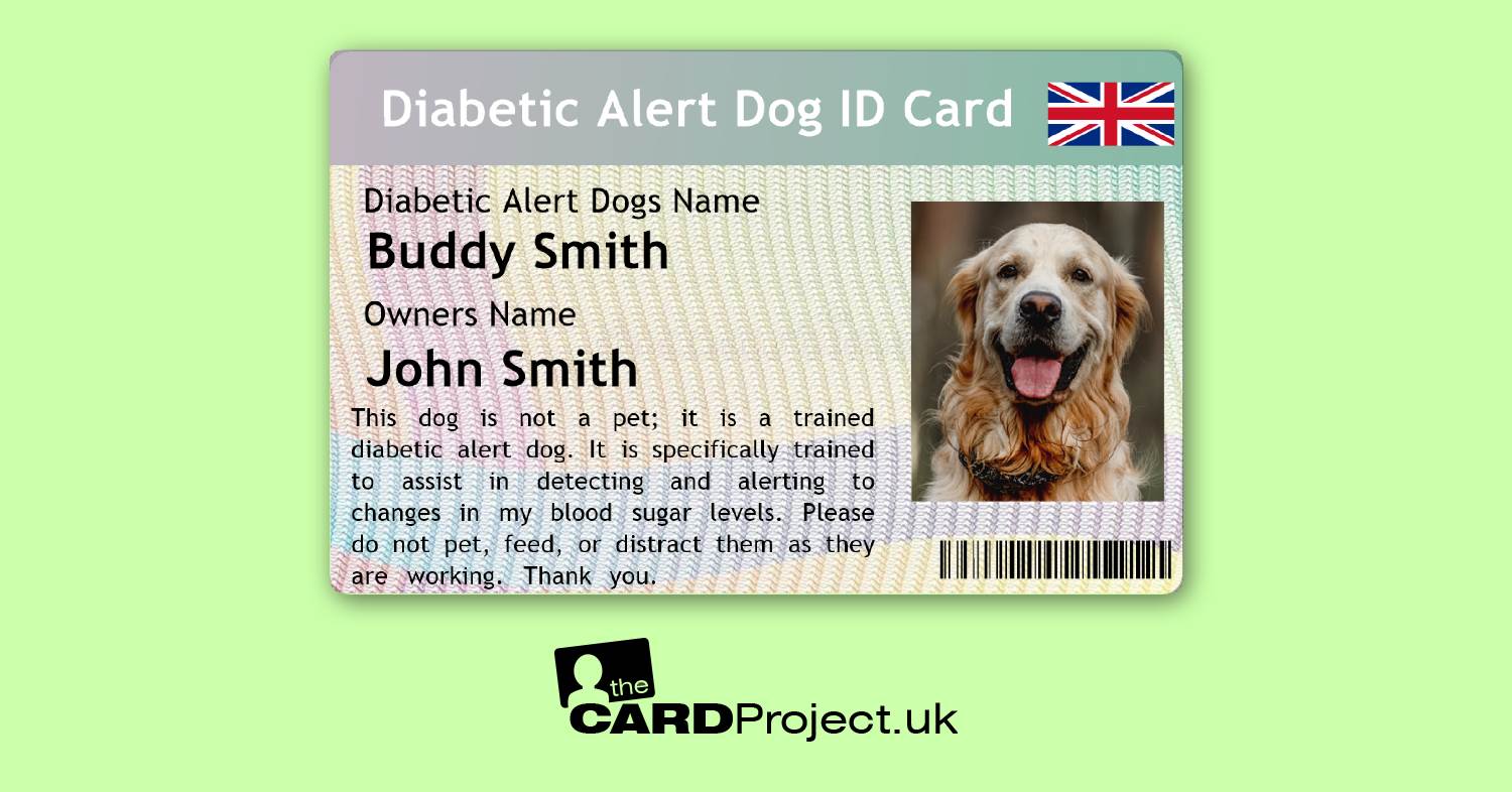 Diabetic Alert Dog ID Card (FRONT)